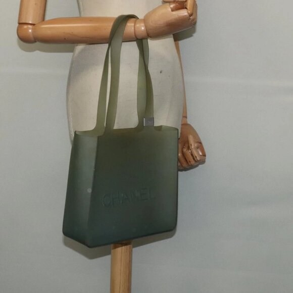 CHANEL Shoulder Bag Rubber Gray CC Auth - Picture 1 of 14